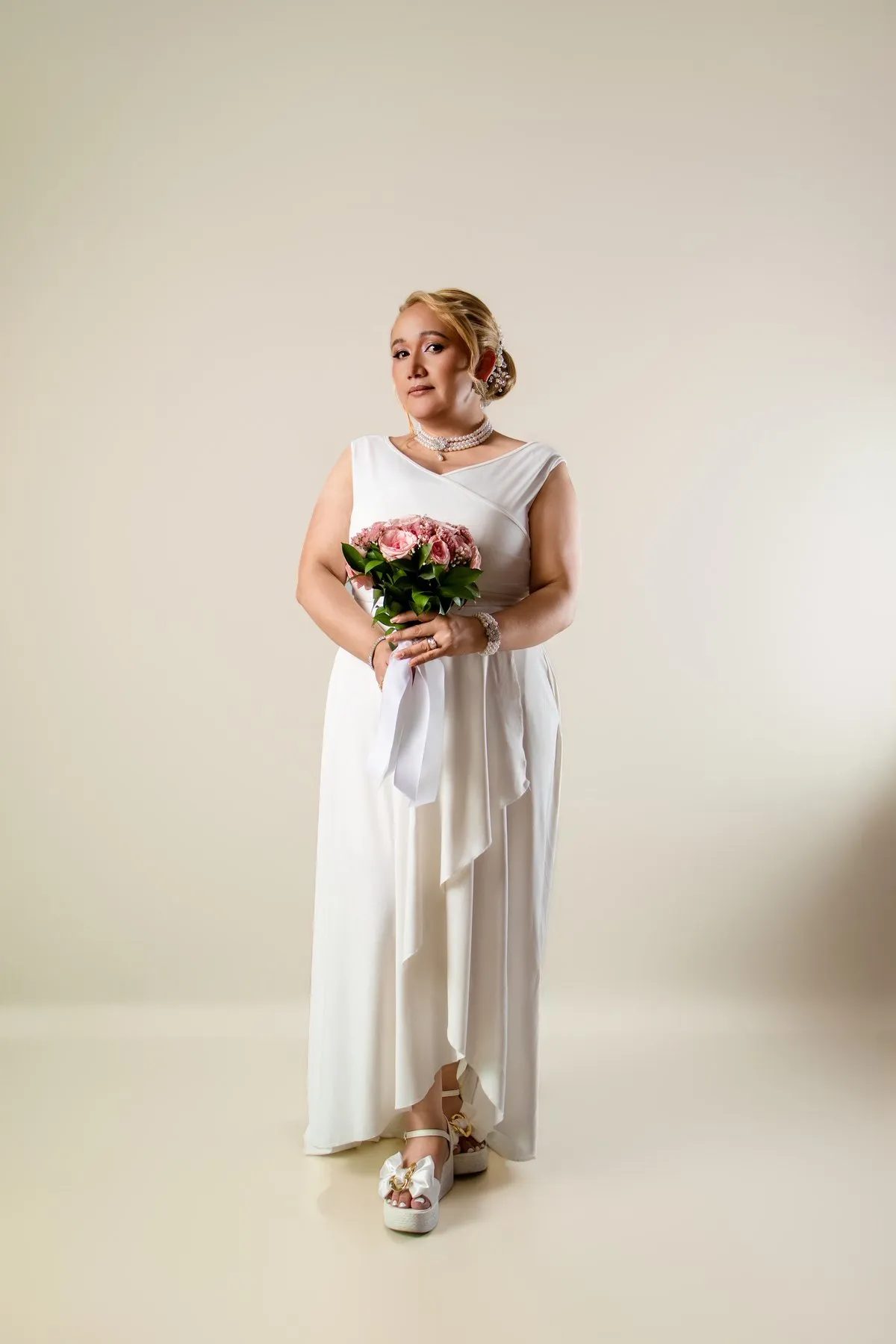 Retrato de novia con ramo